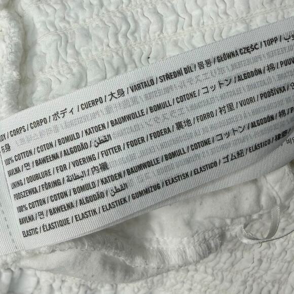 Abercrombie & Fitch White Halter Crop Top Smocked Backless Womens Sz L - Picture 8 of 10